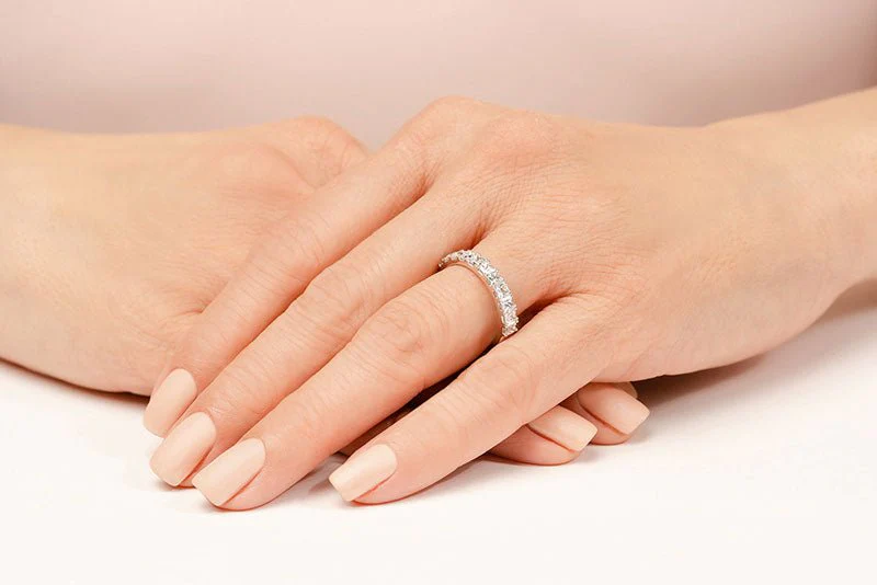 Four Prong Princess Cut Diamond Square Frame Ring Lab-Grown Diamond  with 1.32 ct.(finished) 2.7mm - Image 5