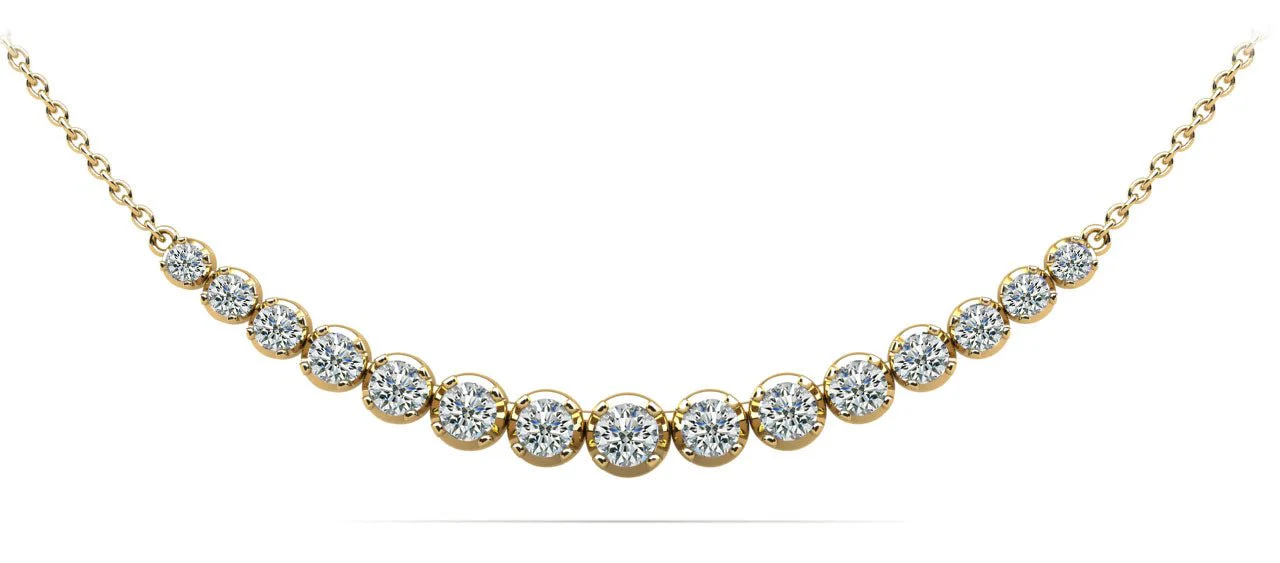 Four Prong Strand Necklace With Graduated Diamonds And Chain Lab-Grown Diamond with 1.12 ct.(finished) - Image 4