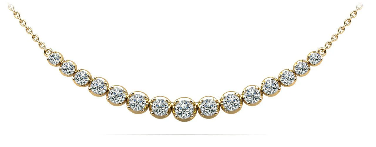 Four Prong Strand Necklace With Graduated Diamonds And Chain Lab-Grown Diamond with 3.02 ct.(finished) - Image 2
