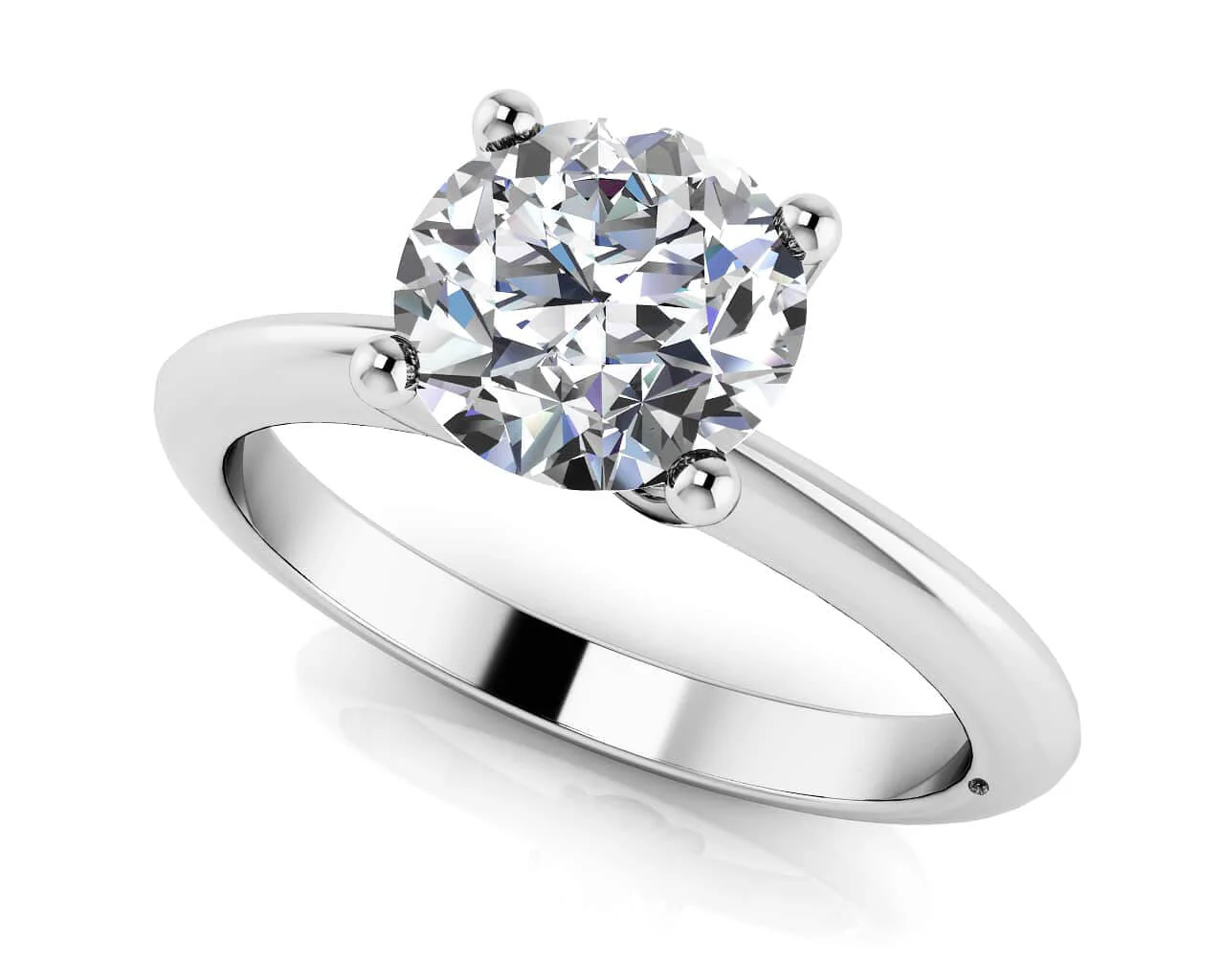 Four Prong Timeless Round Solitaire Ring Diamond with 0.50 ct.(finished) 5mm
