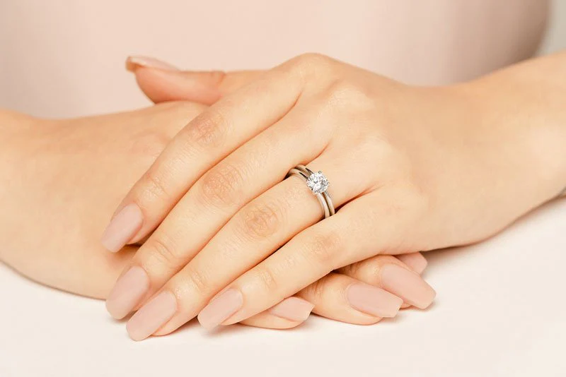 Four Prong Timeless Solitaire Diamond Bridal Set Diamond  with 1.00 ct.(finished) 6.5mm - Image 5