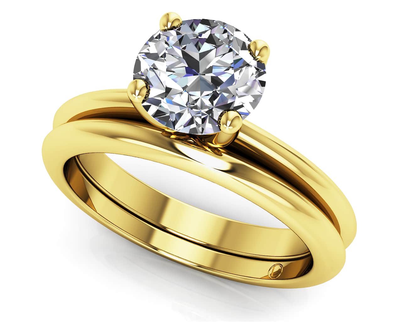 Four Prong Timeless Solitaire Lab-Grown Diamond Bridal Set with 1.00 ct.(finished) 6.5mm - Image 2