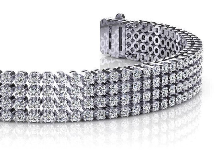 Four Row Diamond Bracelet with 7.00 ct.(finished) 1.8mm