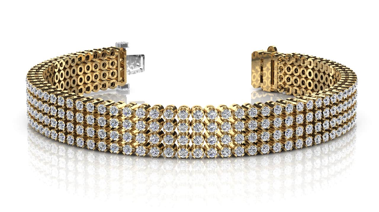 Four Row Diamond Bracelet with 7.00 ct.(finished) 1.8mm - Image 4