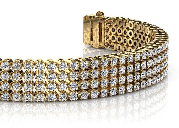 Four Row Diamond Bracelet with 8.82 ct.(finished) 2.0mm - Image 2