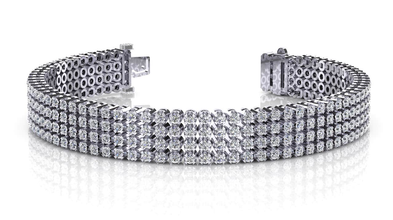 Four Row Diamond Bracelet with 8.82 ct.(finished) 2.0mm - Image 3