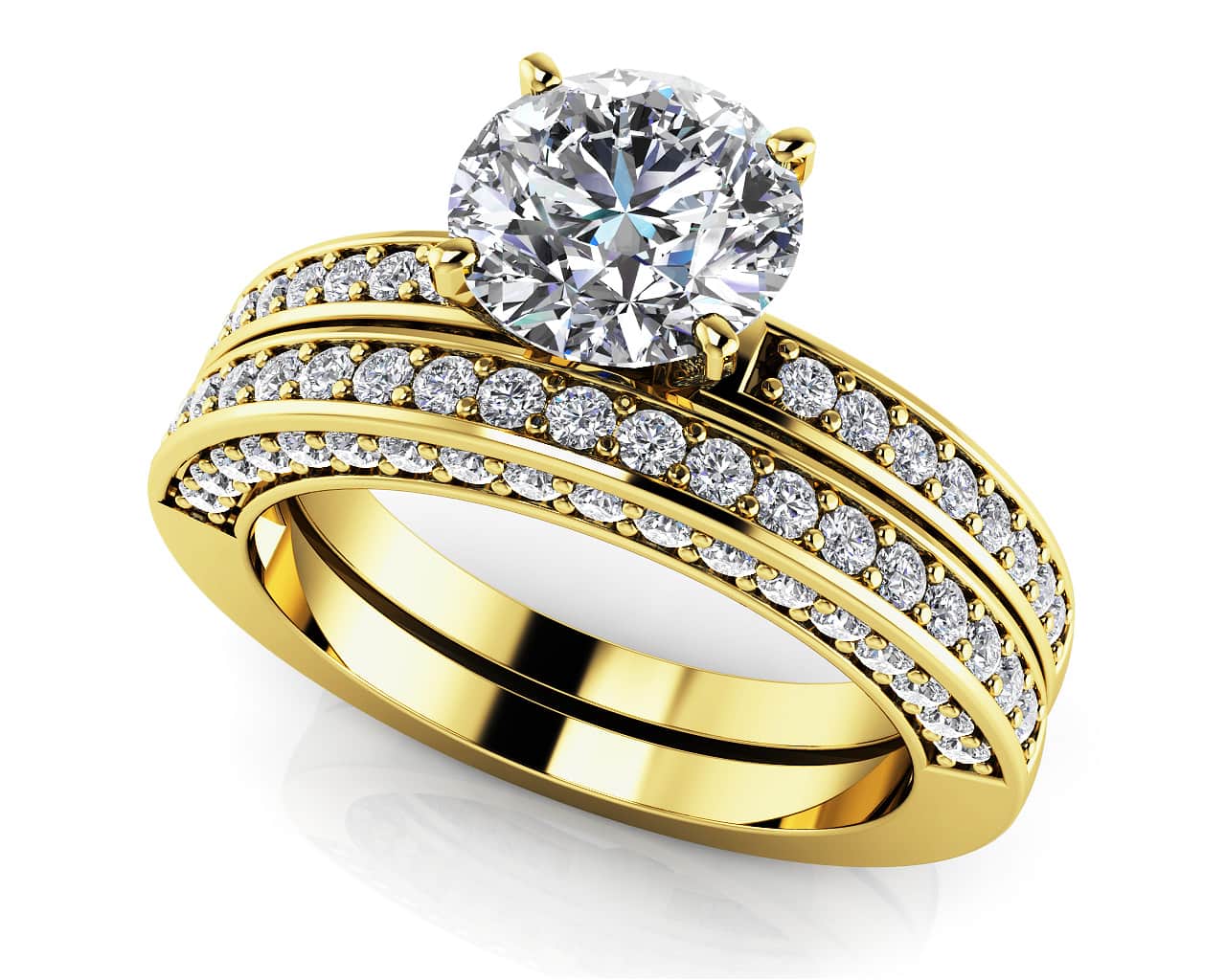 Frame Vintage Style Bridal Set Diamond  with 2.09 ct. (1.50 ct. center diamond) - Image 2