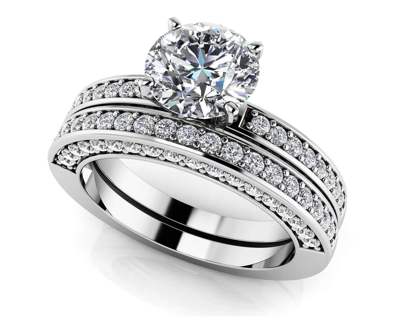Frame Vintage Style Lab-Grown Diamond Bridal Set with 2.09 ct. (1.50 ct. center diamond)