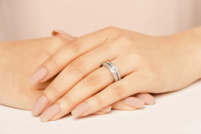 Frame Vintage Style Lab-Grown Diamond Bridal Set with 2.09 ct. (1.50 ct. center diamond) - Image 5