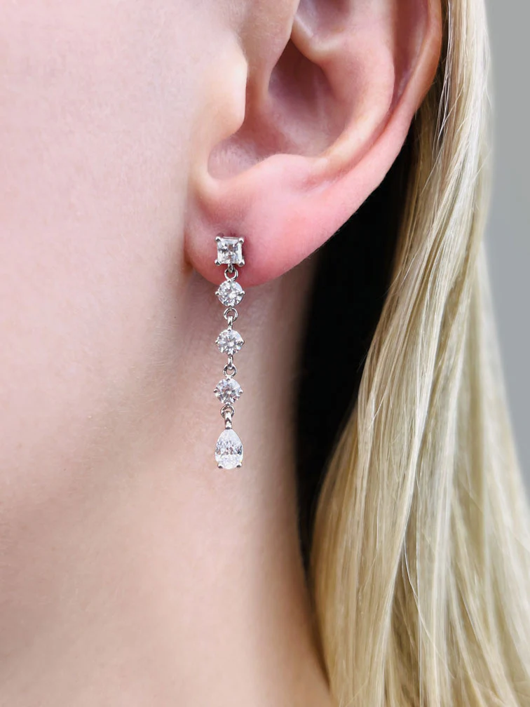 Gala Multi Shape Diamond Earrings with 2.40 ct.(finished) 6x4mm, 3.5mm, 3.8mm - Image 3