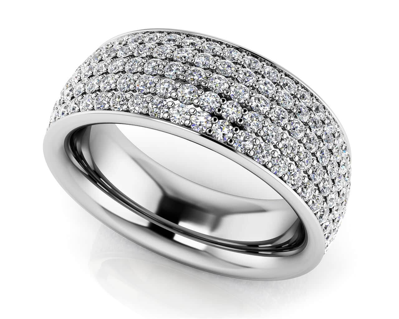 Glamorous Five Row Eternity Lab-Grown Diamond Ring with 1.96 ct.(finished) 1.2mm