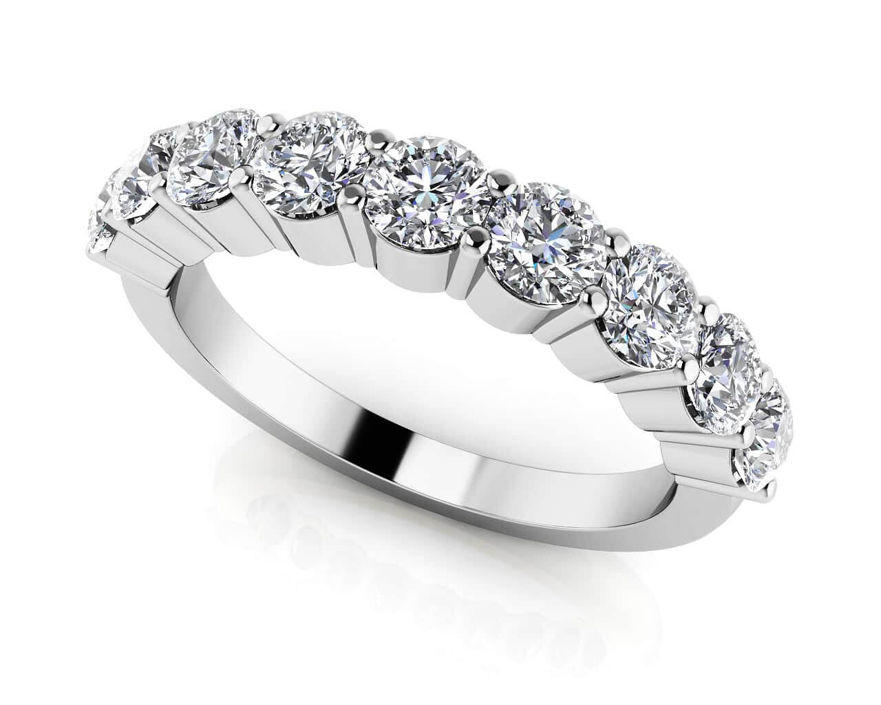 Gleaming Brilliance Diamond Anniversary Diamond Ring with 1.04 ct.(finished) 3.1mm