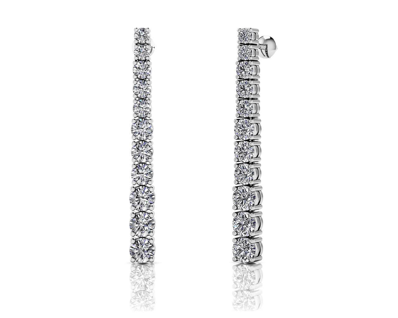Glistening Diamond Graduated Dangle Drop Lab-Grown Diamond Earrings with 2.08 ct.(finished)