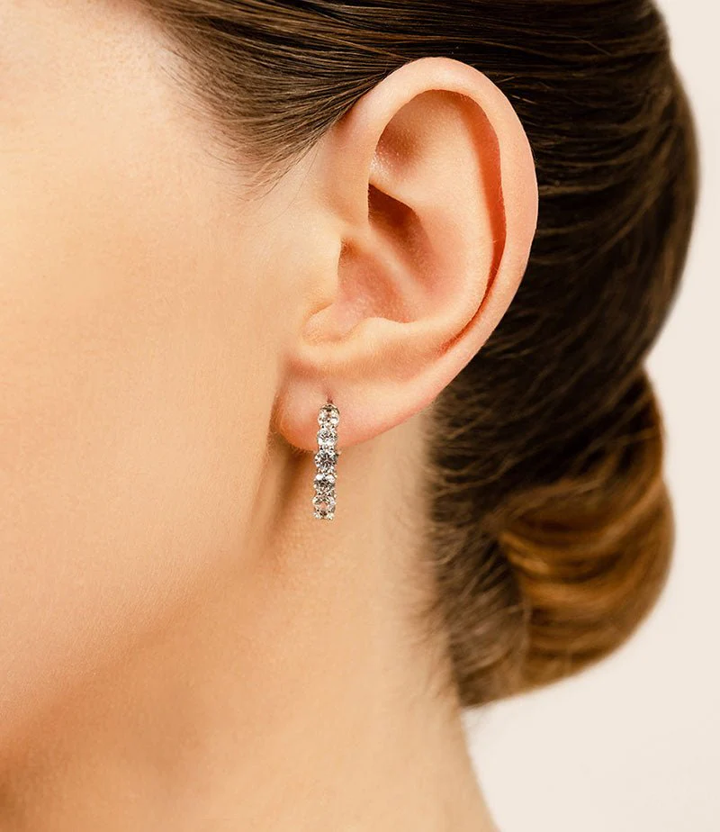 Glittering Diamond Hoop Earrings with 2.88 ct.(finished) 3.5mm - Image 3