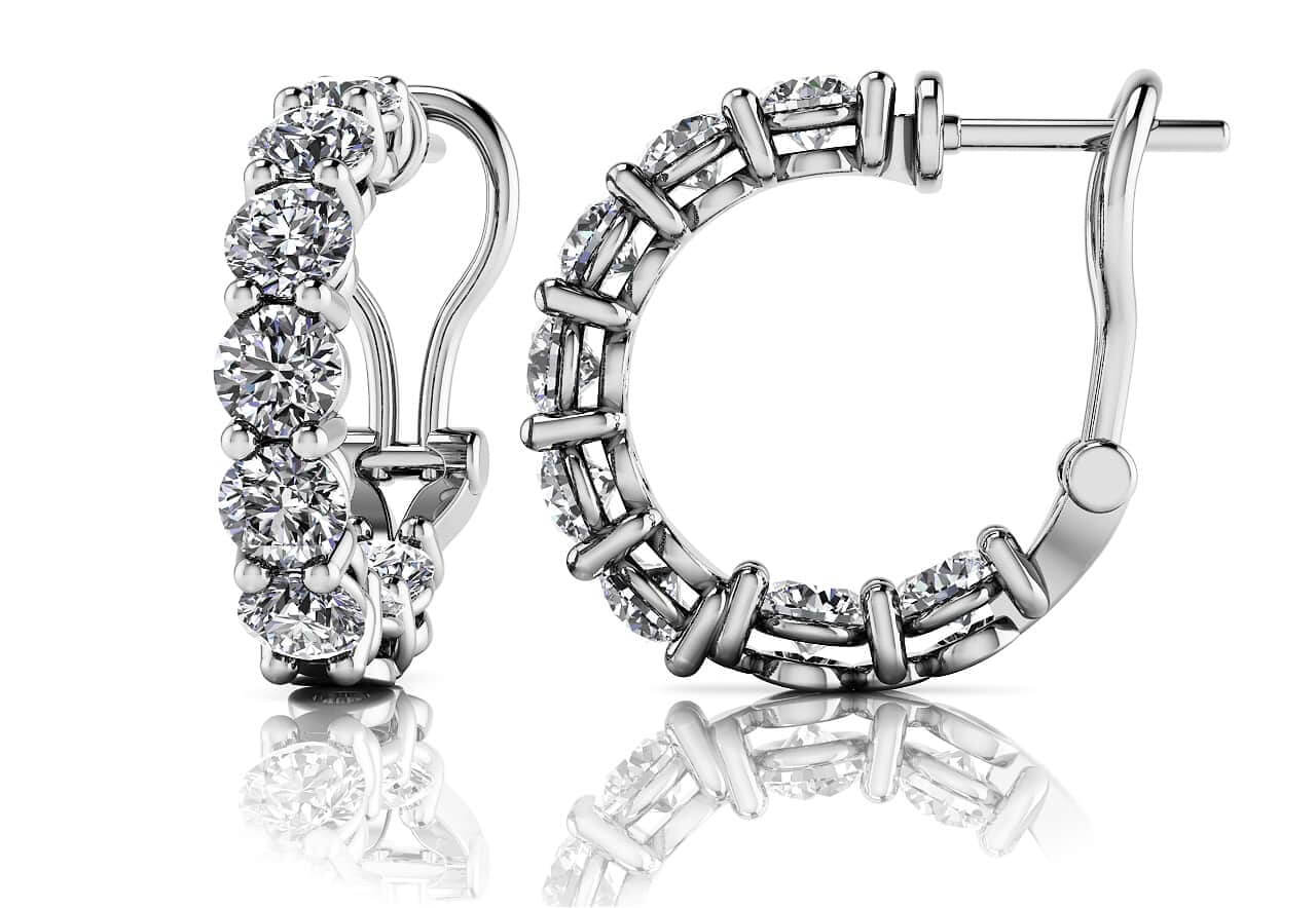 Glittering Lab-Grown Diamond Hoop Earrings with 2.88 ct.(finished) 3.5mm