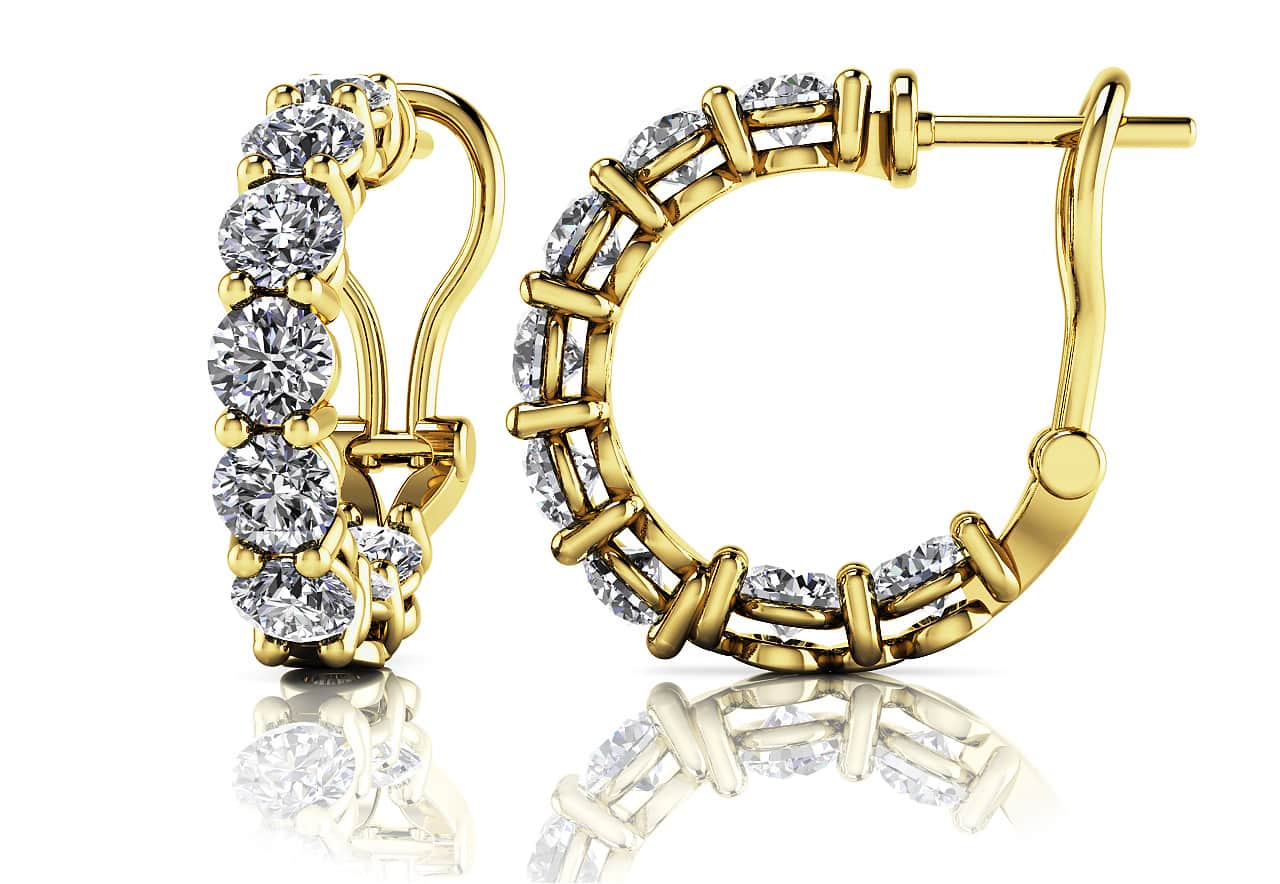 Glittering Lab-Grown Diamond Hoop Earrings with 4.00 ct.(finished) 4mm - Image 2