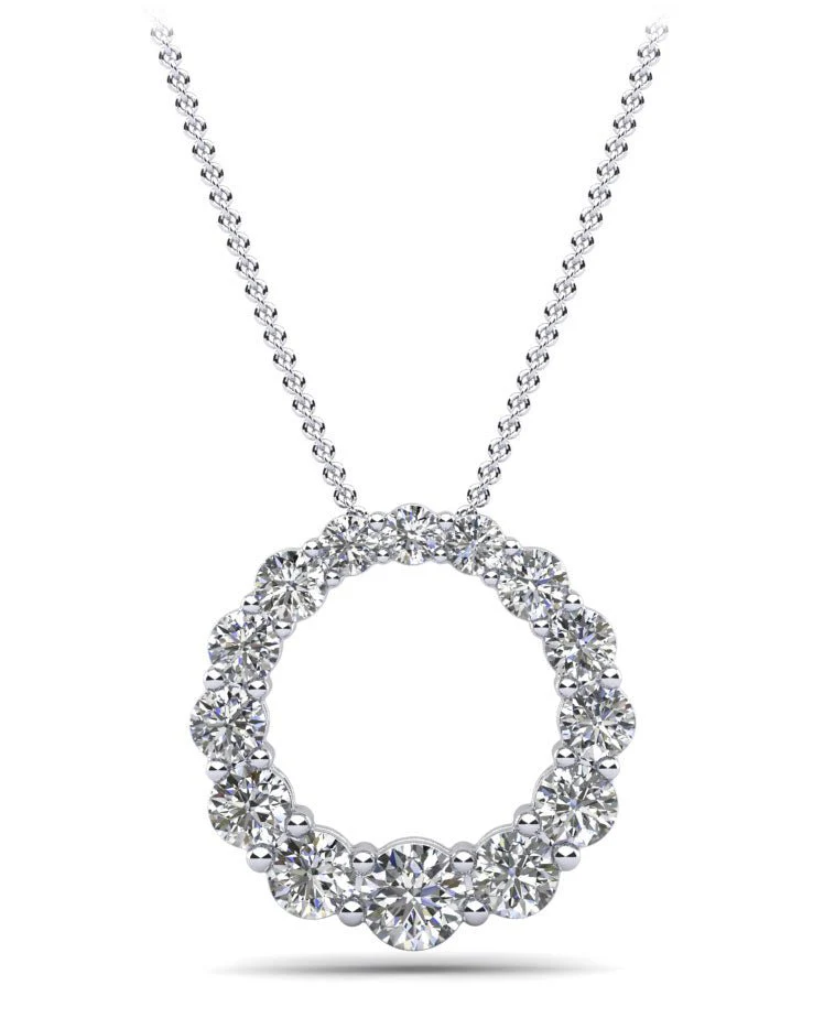 Graduated Brilliant Diamond Pendant with 3.04 ct.(finished)