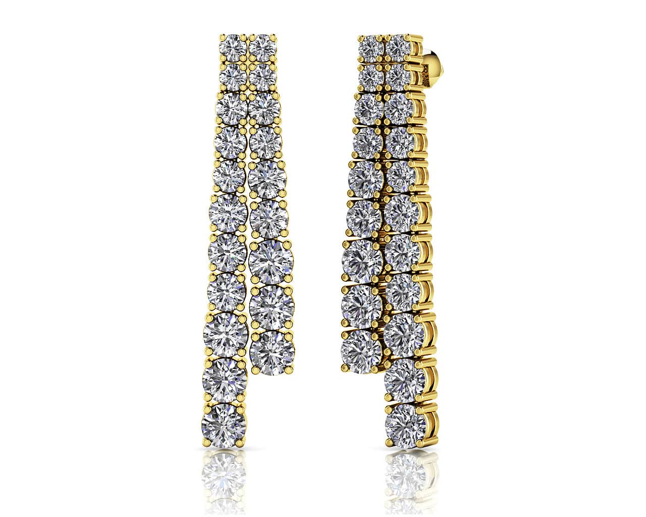 Graduated Diamond Double Row Diamond Earrings with 2.36 ct.(finished) - Image 2