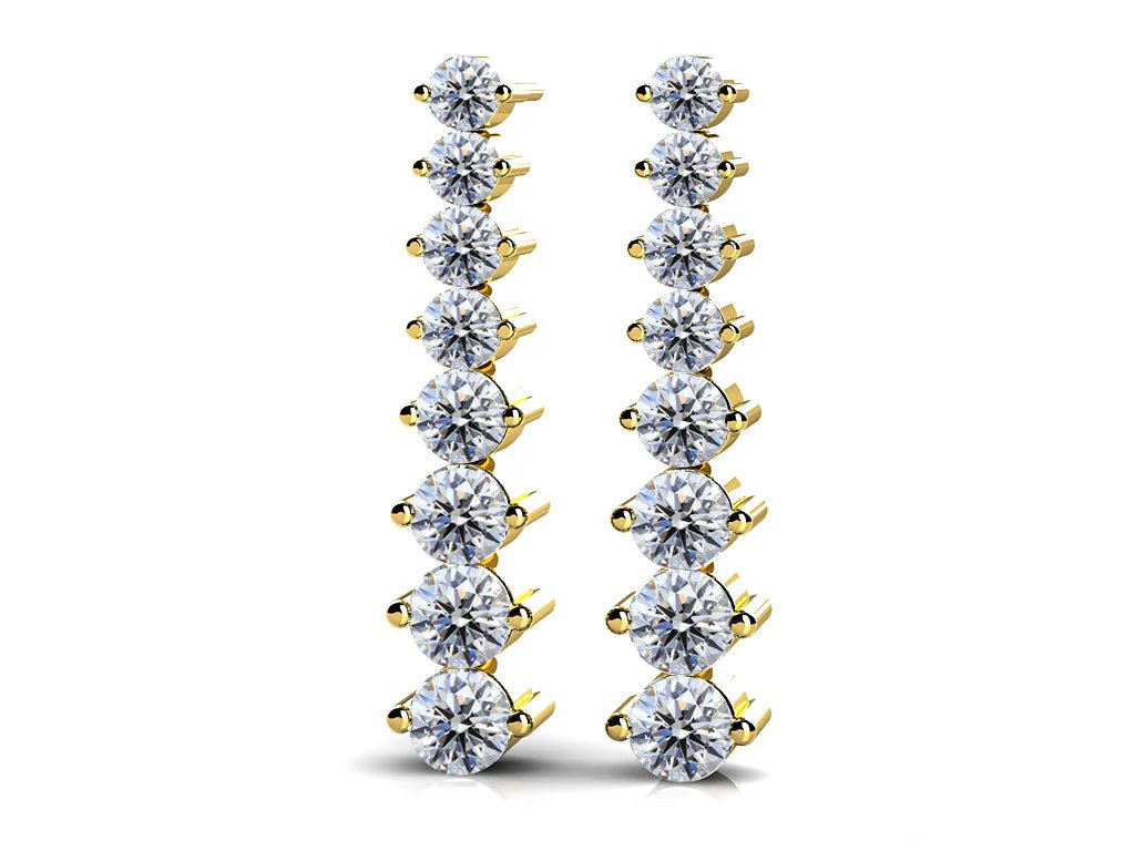 Graduated Diamond Drop Earrings In Lab-Grown Diamond  with 1.51 ct.(finished) - Image 2