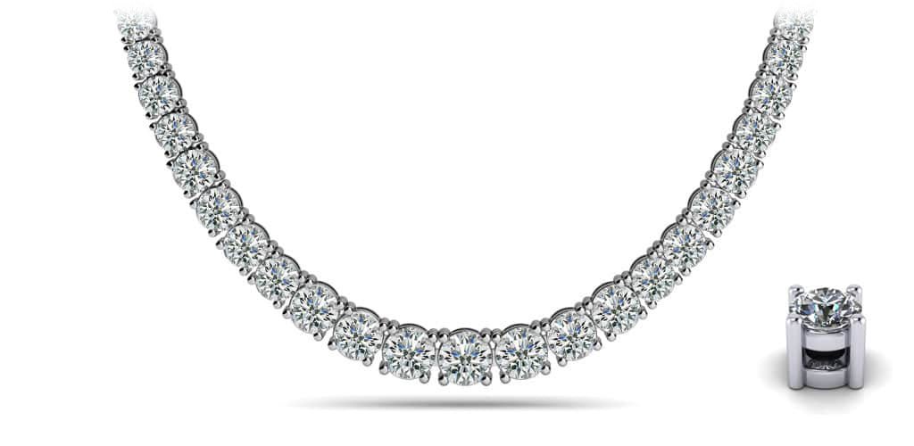 Graduated Diamond Necklace With Shiny Links Lab-Grown Diamond with 2.00 ct.(finished)
