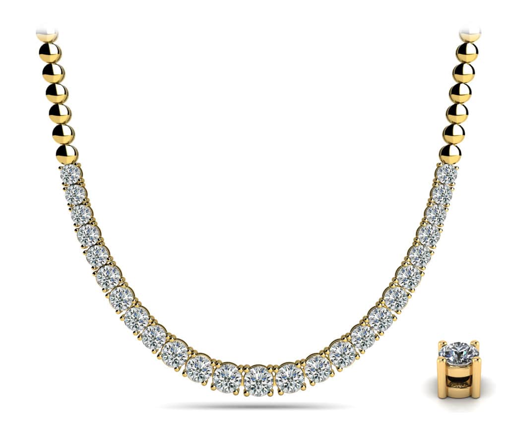 Graduated Diamond Necklace With Shiny Links Lab-Grown Diamond with 2.99 ct.(finished) - Image 4