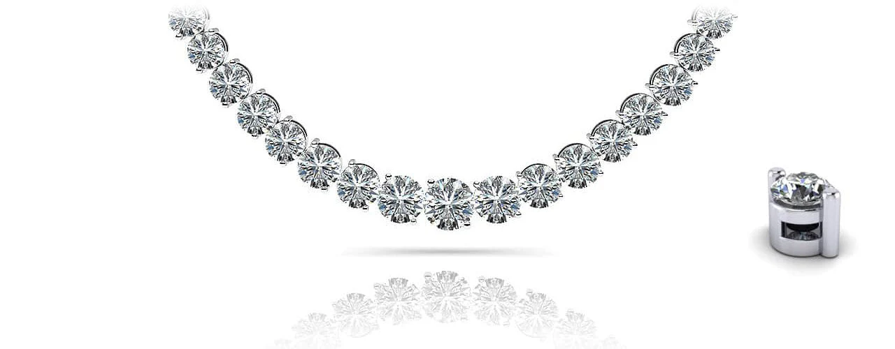 Graduated Diamond Strand Diamond with 8.23 ct.(finished)