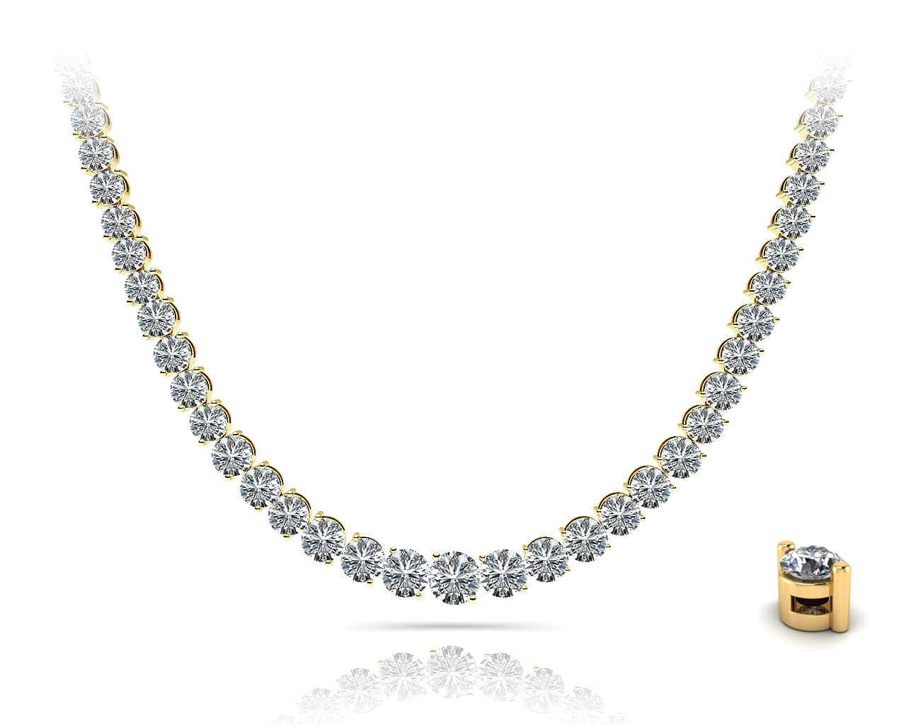 Graduated Lab-Grown Diamond Strand with 15.14 ct.(finished) - Image 4
