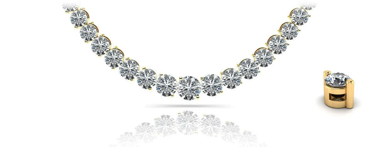 Graduated Diamond Strand Necklace With Shiny Links Lab-Grown Diamond  with 3.05 ct.(finished) - Image 2