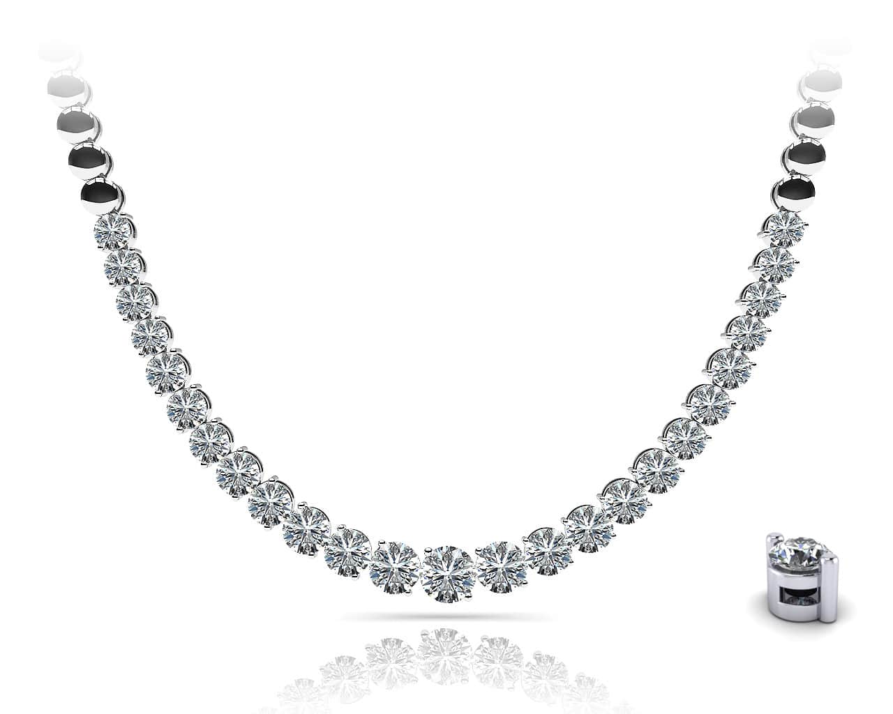 Graduated Diamond Strand Necklace With Shiny Links Lab-Grown Diamond  with 3.05 ct.(finished) - Image 3