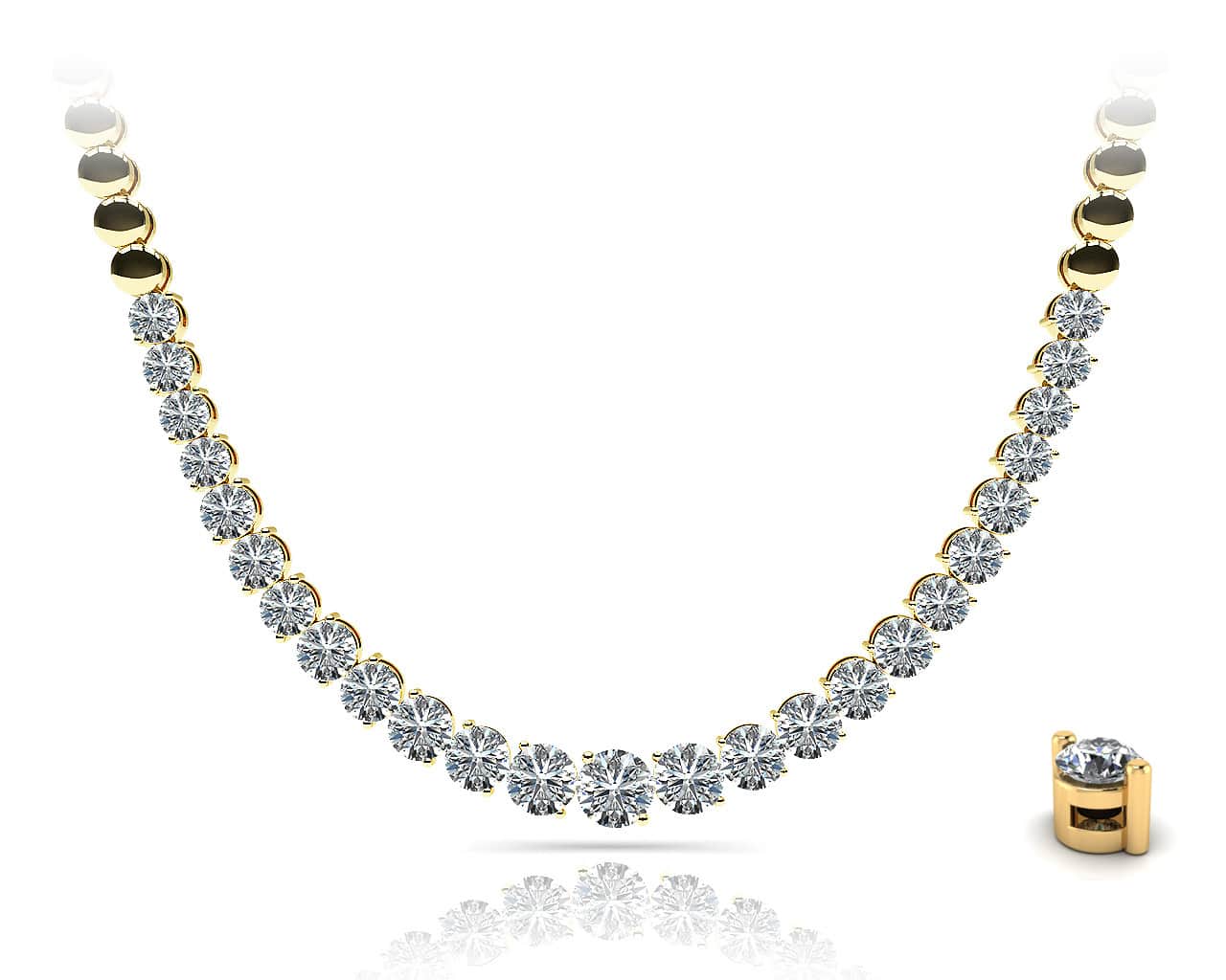 Graduated Diamond Strand Necklace With Shiny Links Lab-Grown Diamond  with 5.05 ct.(finished) - Image 4
