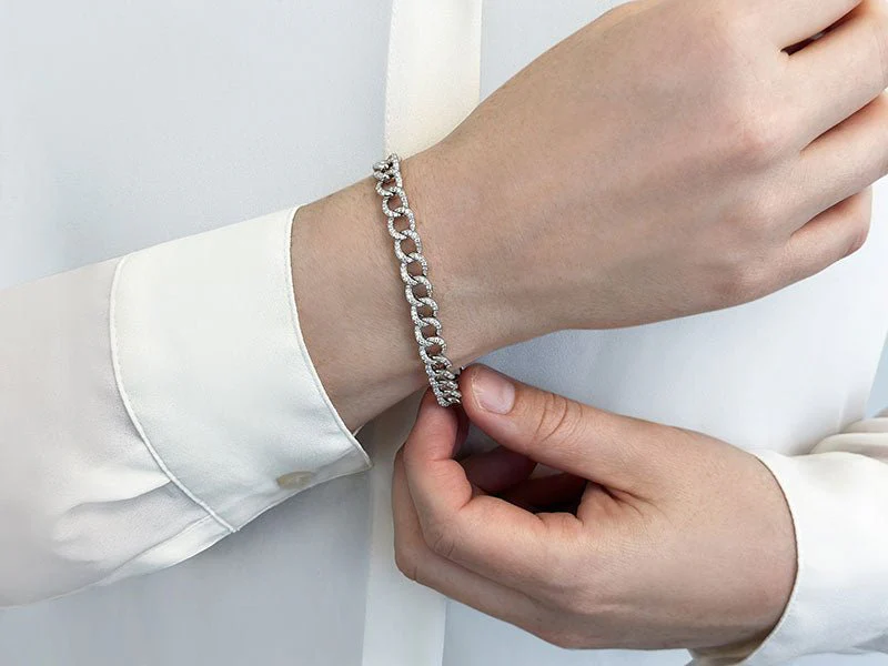 Graduated Diamond Swirl Bracelet for Men Diamond  with 2.88 ct.(finished) 1.1mm, 1.2mm, 1.25mm - Image 3