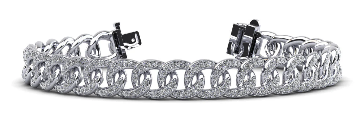 Graduated Diamond Swirl Bracelet for Men Lab-Grown Diamond with 3.57 ct.(finished) 1.2mm, 1.3mm, 1.4mm