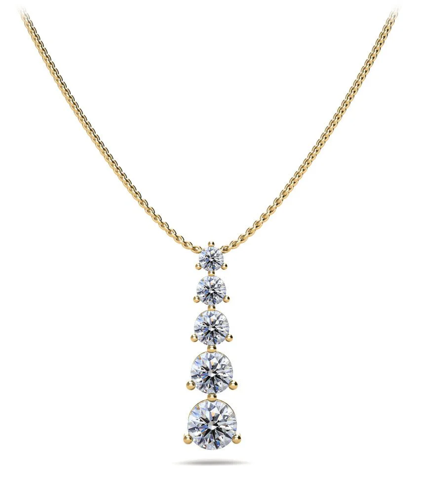 Graduated Five Stone Diamond Pendant with 0.95 ct.(finished) - Image 2