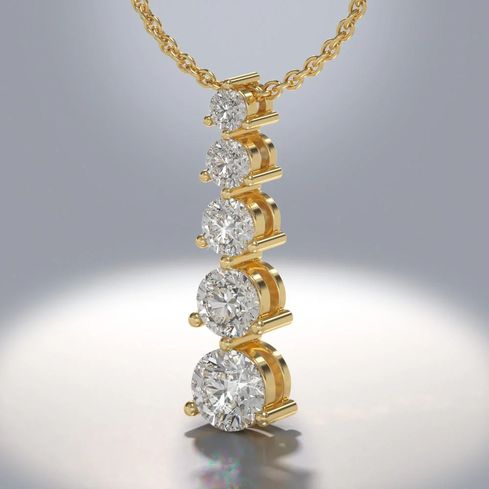 Graduated Five Stone Diamond Pendant with 2.09 ct.(finished) - Image 4
