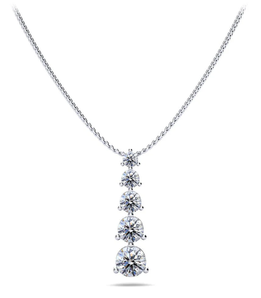 Graduated Five Stone Lab-Grown Diamond Pendant with 2.09 ct.(finished)