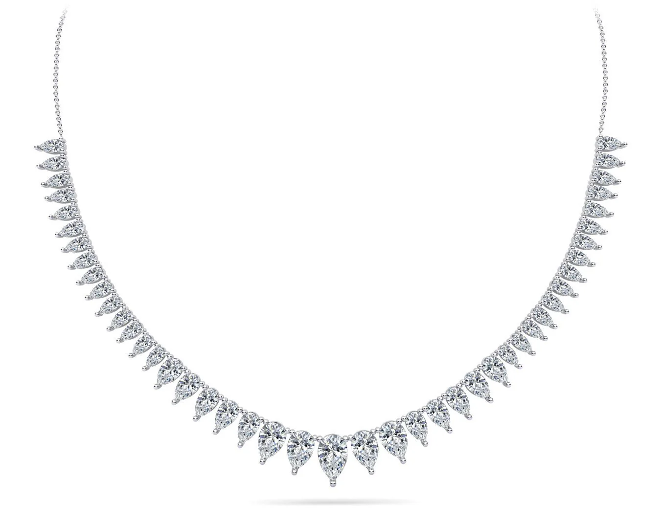 Graduated Pear Shape Lab-Grown Diamond Necklace with 8.98 ct.(finished)