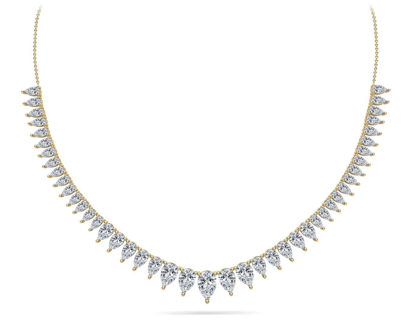 Graduated Pear Shape Lab-Grown Diamond Necklace with 8.98 ct.(finished) - Image 2