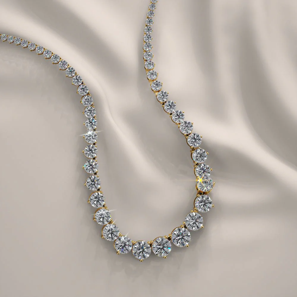 Graduated Red Carpet Diamond Necklace with 9.01 ct.(finished) - Image 6