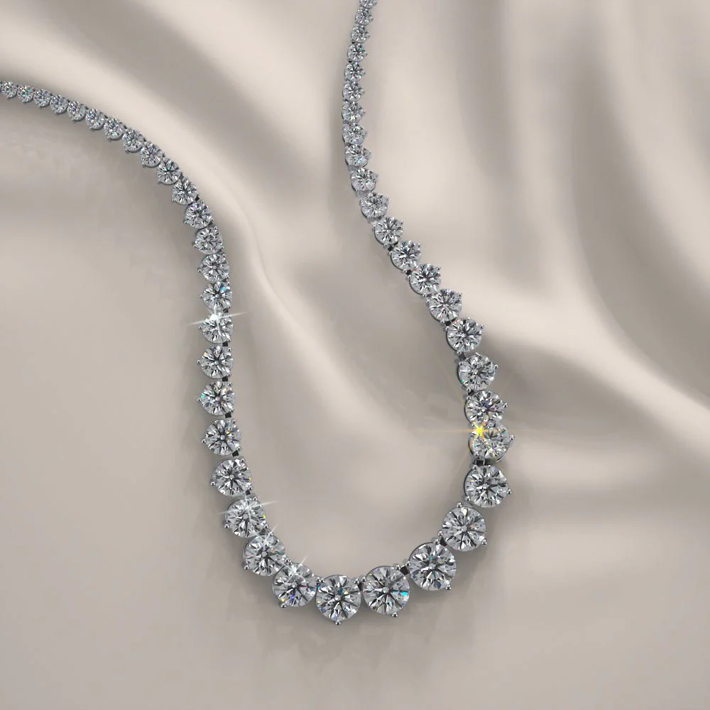 Graduated Red Carpet Lab-Grown Diamond Necklace with 10.98 ct.(finished) - Image 5