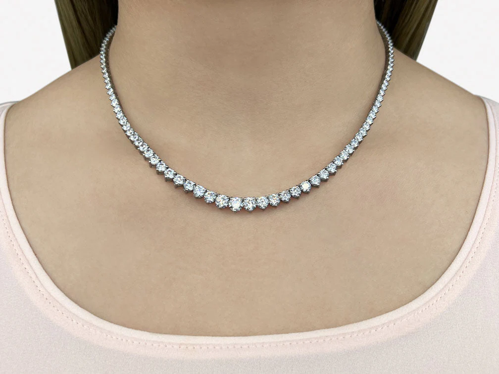 Graduated Red Carpet Lab-Grown Diamond Necklace with 9.01 ct.(finished) - Image 3