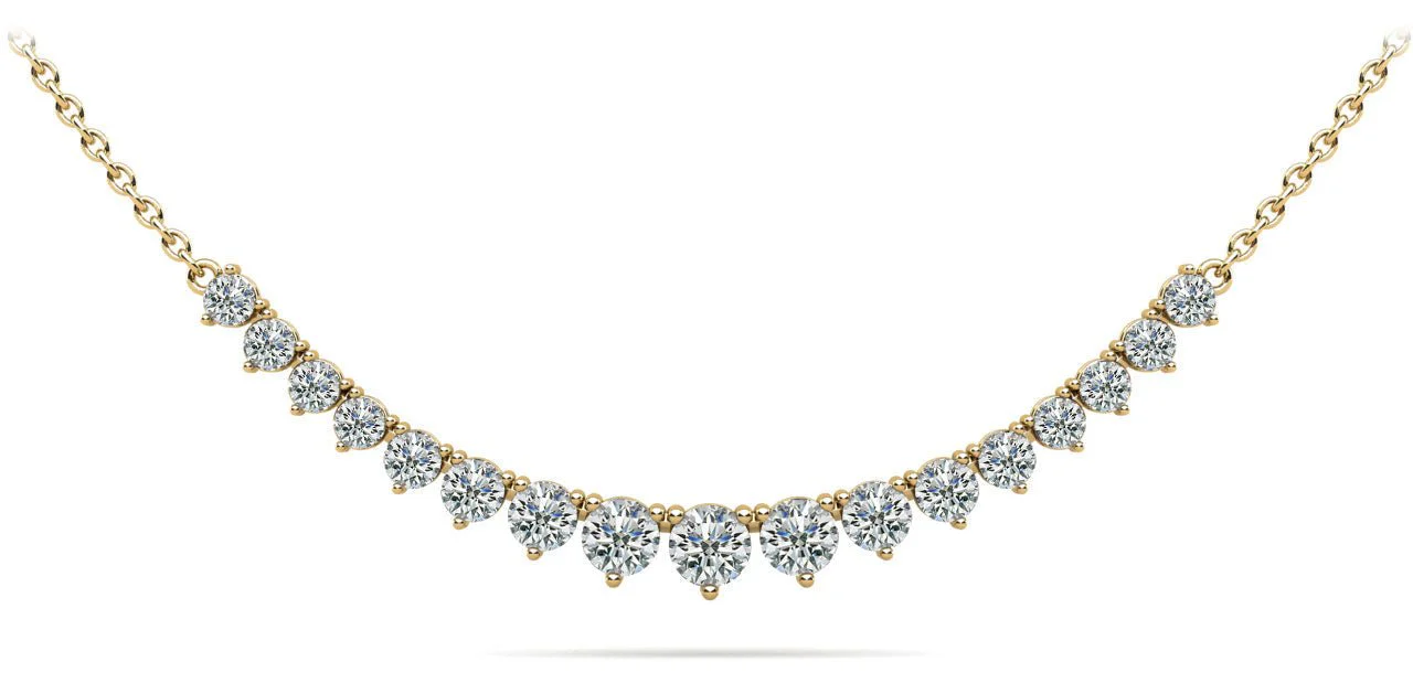 Graduated Red Carpet Diamond Necklace With Diamond Chain  with 1.10 ct.(finished) - Image 5
