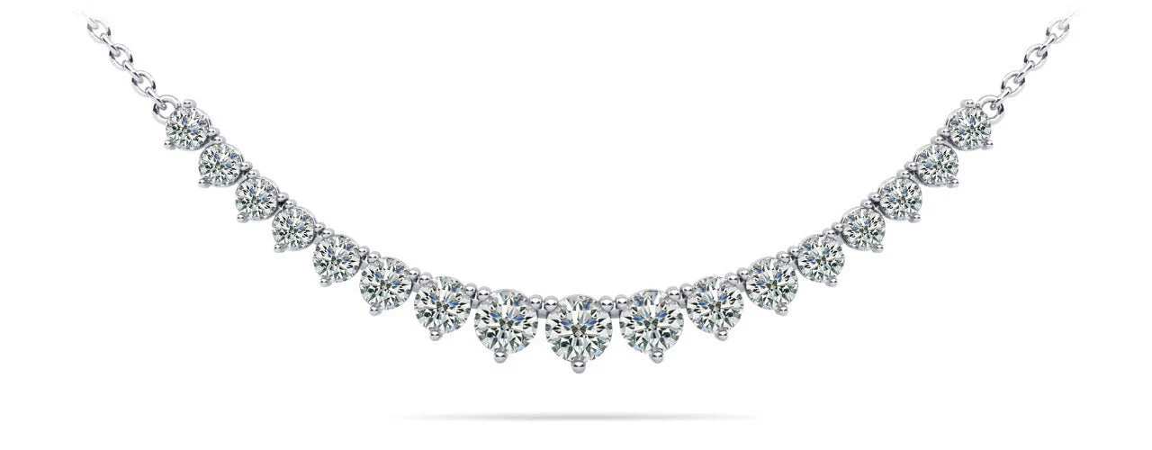 Graduated Red Carpet Diamond Necklace With Diamond Chain with 2.01 ct.(finished)