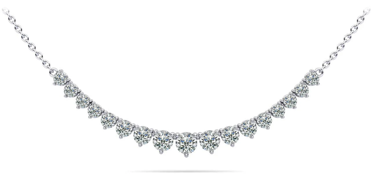 Graduated Red Carpet Diamond Necklace With Diamond Chain with 2.01 ct.(finished) - Image 4