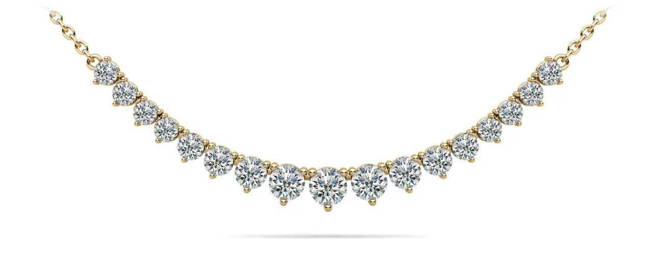 Graduated Red Carpet Diamond Necklace With Chain Lab-Grown Diamond  with 1.10 ct.(finished) - Image 2
