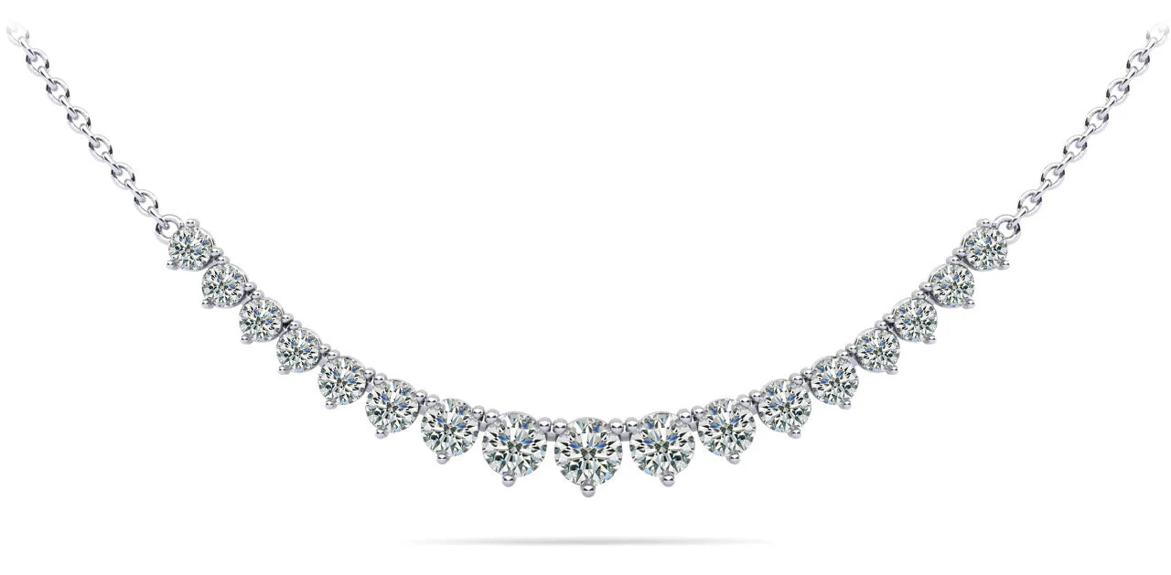 Graduated Red Carpet Diamond Necklace With Chain Lab-Grown Diamond  with 2.98 ct.(finished) - Image 4