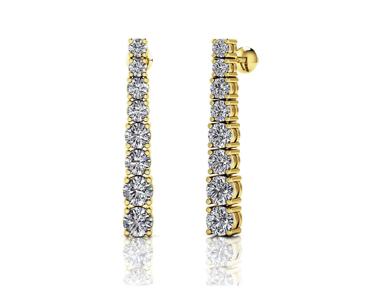 Graduated Round Diamond Dangle Drop Lab-Grown Diamond Earrings with 1.43 ct.(finished) - Image 2