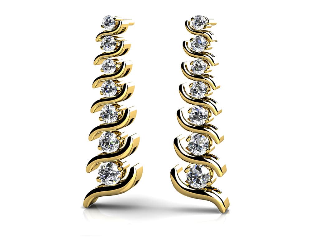 Graduated S Link Diamond Drop Diamond Earrings with 0.77 ct.(finished) - Image 2