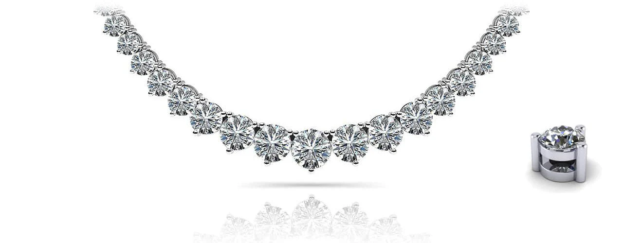 Graduated Shiny Link Diamond Necklace with 2.00 ct.(finished)