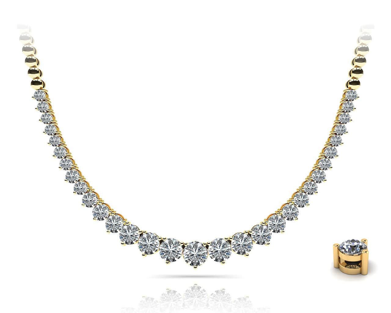 Graduated Shiny Link Lab-Grown Diamond Necklace with 3.98 ct.(finished) - Image 5