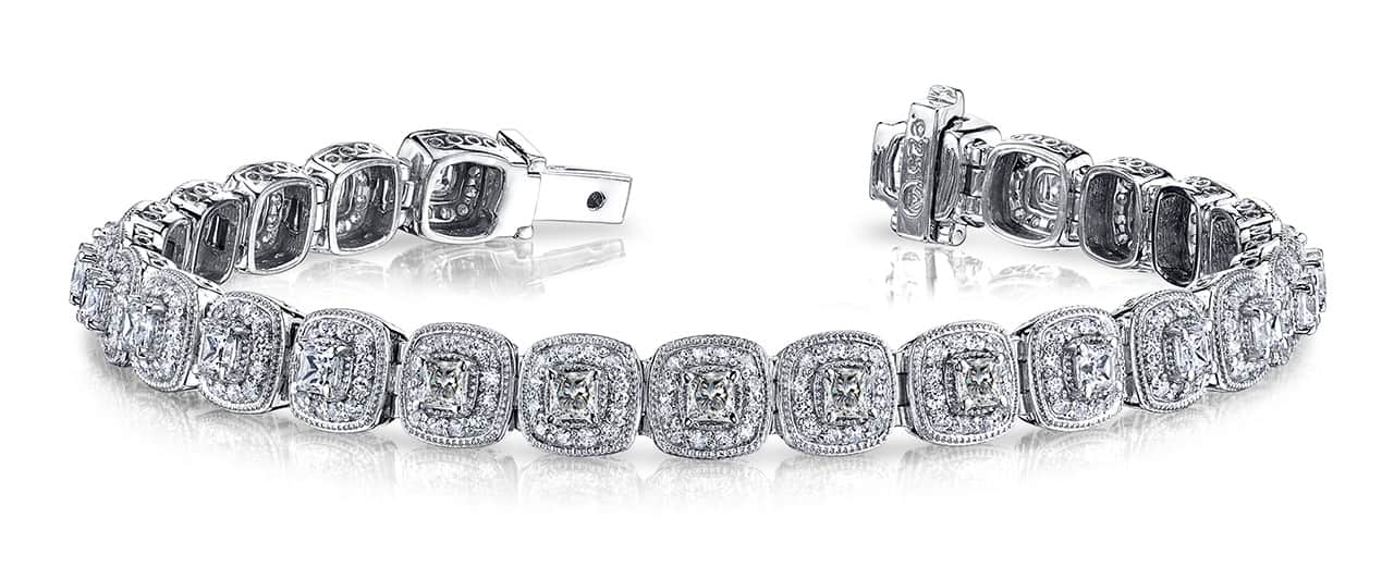 Grand Princess Cut Lab-Grown Diamond Bracelet with 4.45 ct.(finished) 1.1mm, 2.5mm - Image 4